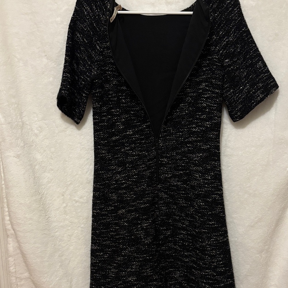 Alice + Olivia Textured Black and White Mini Dress - Picture 4 of 8
